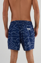 RECYCLED SWIM SHORTS IN NAVY BIB-80351 PRINT