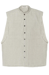 GUNS SLEEVELESS LINEN SHIRT IN OAK STRIPE