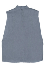 GUNS SLEEVELESS LINEN SHIRT IN SLATE