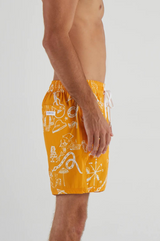 RECYCLED SWIM SHORTS IN MANGO TATTOO PRINT