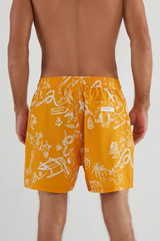 RECYCLED SWIM SHORTS IN MANGO TATTOO PRINT