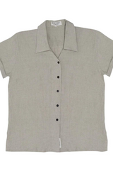 DIMANA DISCO SHORT-SLEEVE LINEN SHIRT IN OAK