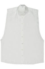 GUNS SLEEVELESS LINEN SHIRT IN WHITE