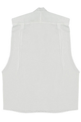 GUNS SLEEVELESS LINEN SHIRT IN WHITE