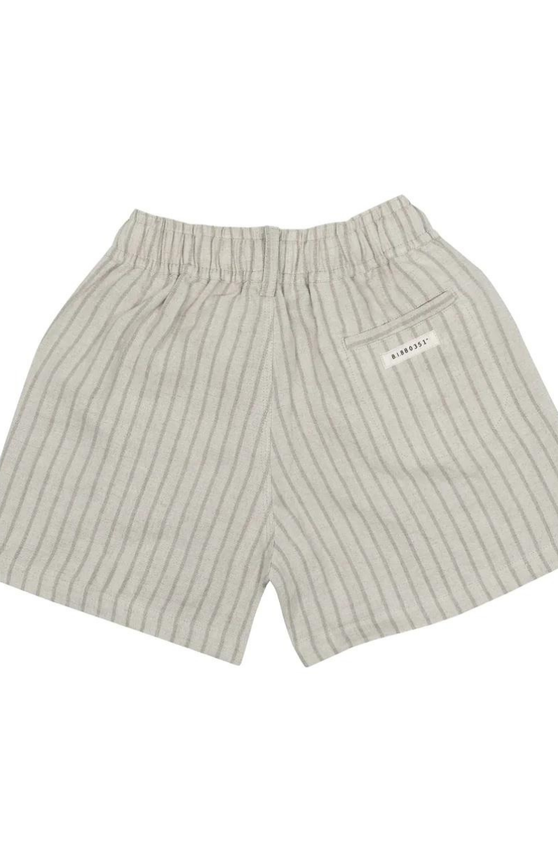 24/7 LOUNGE LINEN SHORTS IN OAK STRIPE