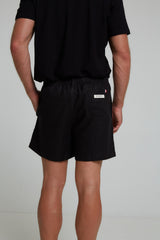 24/7 LOUNGE LINEN SHORTS IN BLACK