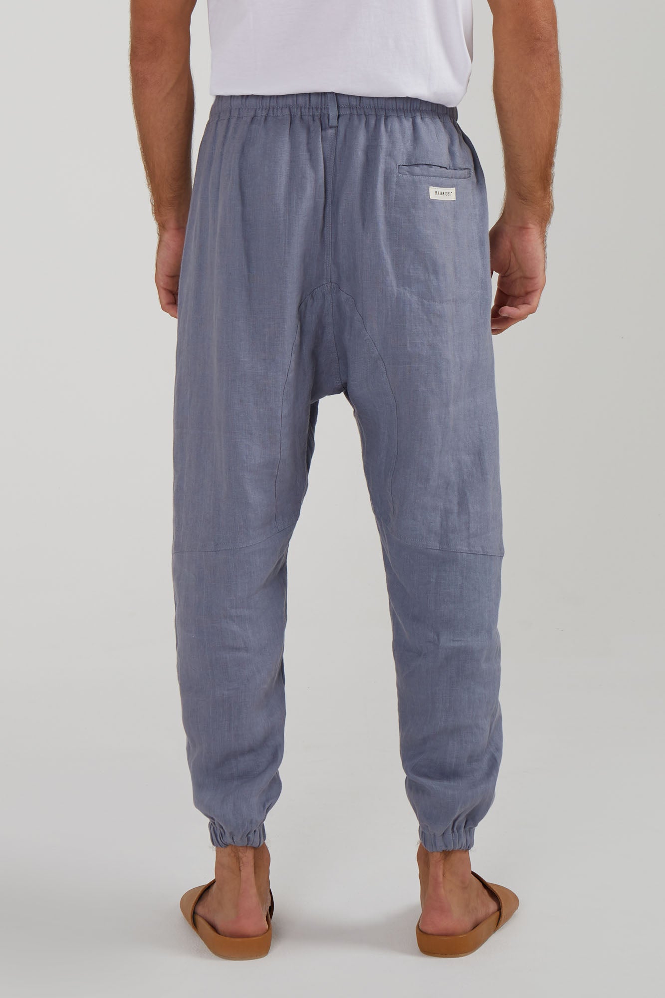 SOCIETY LOUNGE LINEN LONG PANTS IN SLATE