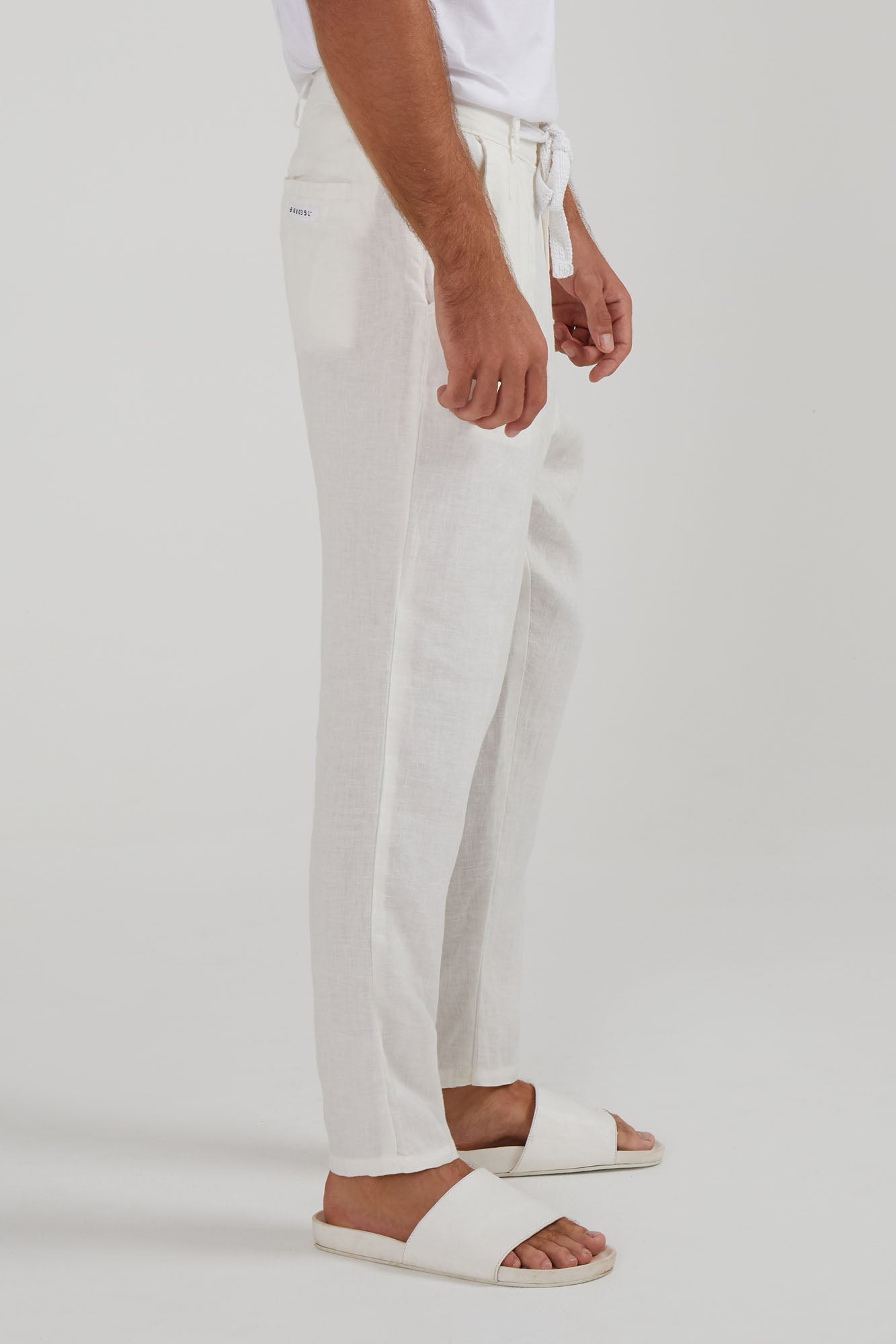 LOW KEY LINEN PANTS IN WHITE